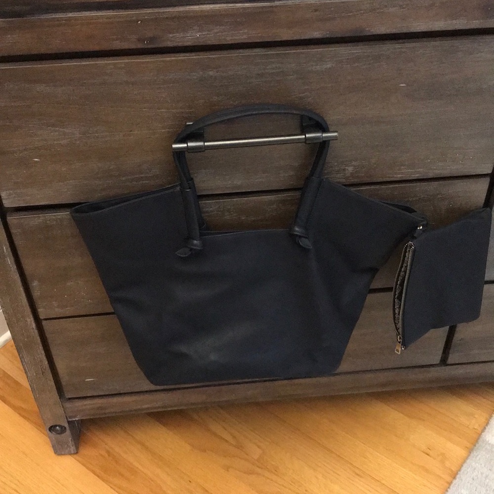 NWOT Anthropologie Kaitlyn Black Vegan Leather Tote/Bag